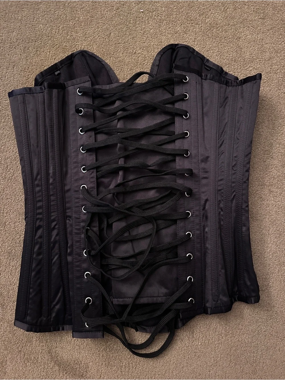 Plunge Neckline Steel Boned Overbust Corset - Picture 4 of 5